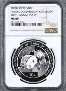 NGC MS69 ���� 2008 1 �I���X �V���o�[ �L�O�p���_�R�C�� - Communications Bank
