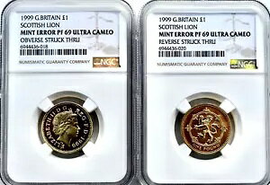 1999 �G���[ �y�A 1 �|���h �X�R�e�B�b�V�� ���C�I�� NGC PF69 �X�g���C�N �X���[ �I�o�[�X & ���o�[�X