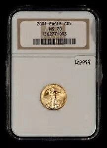 2001 G$5 1/10 �I���X �S�[���h �A�����J�� �C�[�O�� - 10 �I���X - NGC MS 70 - SKU-G2999