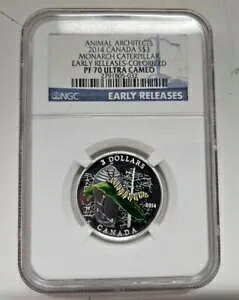2014 Ji_ $3 Vo[ RC Animal Architects Caterpillar NGC PF70 UCAM- TOP POP