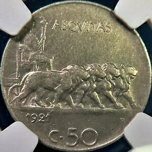 C^AB 1921NA50 CentesimiAR - NGC AU53 - VEIIIA[hGbWA[}