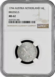 �I�[�X�g���A�̃I�����_ 14 Liards 1794�ANGC MS62�A�u�t�����c 2 �� (1792 - 1806)�v-