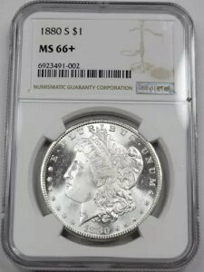 1880 S ���[�K�� �V���o�[ �_���[ NGC MS66+ PLUS �E���g�� �N���[�� �`�[�N �u���X�g �z���C�g *H277