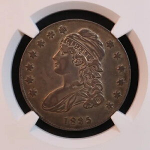 1835 �L���b�v�h �o�X�g �n�[�t�_���[ O-109 - NGC AU50 - �A���e�B�[�N �S�[���f�� �I���W�i��!�������I