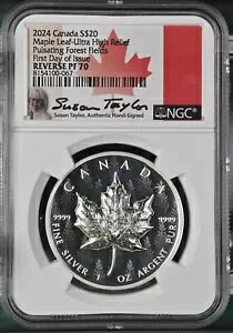 2024 �J�i�_ $20 1 �I���X �V���o�[ ���[�v�� ���[�t �p���Z�[�e�B���O �t�H���X�g UHR NGC PF70 FDOI �����ς�