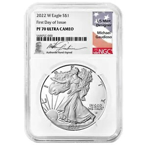 2022-W �v���[�t $1 �A�����J�� �V���o�[ �C�[�O�� NGC PF70UC FDI Gaudioso ������ ...