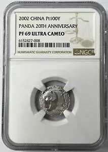 NGC PF69 2002 ���� 100�� �v���`�i�R�C�� �p���_ 20���N�L�O 1/10oz