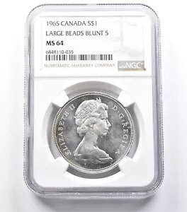 MS64 1965 �J�i�_ �V���o�[ $1 ���[�W �r�[�Y �u�����g 5 NGC �������g�[�� ���o�[�X *5308