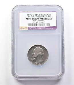 G[ AU ڍ 1970-D Washington Quarter Strk On 10C  4.3G NGC *5662