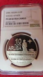 ARUBA �J���r�A�� �I�����_ �I�����_ 10 �t������ 2006 �V���o�[ NGC PF 69 �X�e�[�^�X �A�p���g