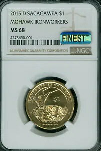 2015 D SACAJAWEA IRONWORK �� NGC MS68 PQ MAC �ō����O���[�h MAC �X�|�b�g���X�B