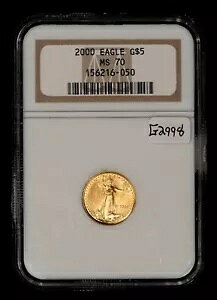 2000 G$5 1/10 �I���X �S�[���h �A�����J�� �C�[�O�� - 10 �I���X - NGC MS 70 - SKU-G2998