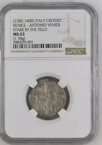 1382-1400 �C�^���A �O���b�\ ���F�l�c�B�A�B�A���g�j�I�E���F�j�G�B�t�B�[���h�̃X�^�[�B NGC MS63�B