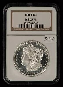 1881-S $1 �����K�� �h�� - �t���X�e�B PQ �v���[�t - NGC MS 65 PL - �r�f�I - B4451