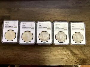 1880�N�� $1 ���[�K���V���o�[�_���[ NGC MS66 �S�[�W���X�Ȍ���I�x���[�u���C�g�A�C�A�s�[��