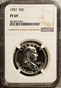 1957 50c �V���o�[ �t�����N���� �n�[�t�_���[ PR 69 NGC # 4812870-001 + �{�[�i�X