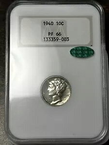 1940 �v���[�t 10c NGC PR-66 CAC 3.0 ���b����_�C���B�S�[���h�̌^�����I