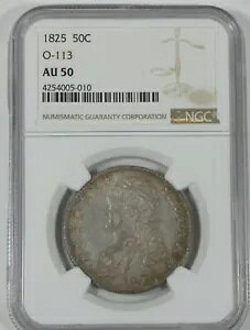 1825 �L���b�v�h �o�X�g/���^�[�h �G�b�W �n�[�t�_���[ NGC AU 50 �V���o�[ 50c ~ O-113