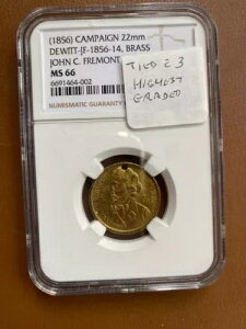 1856 �N�̐����L�����y�[�� DEWITT-JF-1856-14�A�u���X�A�W���� C. �t���[�����g NGC MS66