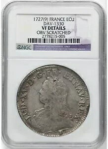 tX 1727 LOIUIS XV ^ ECU - DAV 1330 NGC ɍׂڍ