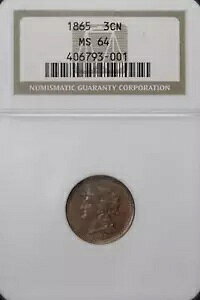 1865 �X���[ �Z���g �j�b�P�� NGC MS64 �ƂĂ����ꂢ�ȐF���� - *DoubleJCoins* JL1100-85