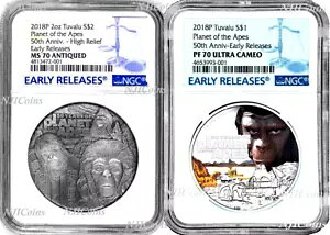 2 RCZbg 2018 ̘f Vo[ $2 & $1 1IX 2IX NGC MS PF 70 AeB[N