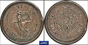 1863 F55C-1a r[o[_ WI NGC AU50BN - J[u vVF Nbv @ 3:00 Amazon/Spear
