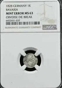 1828�N�o�C�G�����B�B�V���o�[�N���C�c�@�[�B�h�C�c�B NGC MS63 �~���g�G���[�B���A