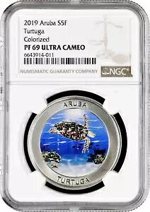 Aruba 5 florin 2019�ANGC PF69 UC�A�u�g�D���g�D�K�v