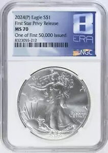 2024(P) �X�^�[ �v���C�x�[�g �V���o�[ �C�[�O�� �ŏ��� 50,000 NGC 8 ����̃Q�[���� 1 �� MS70
