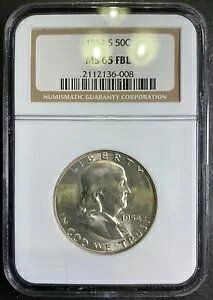 NGC MS65 FBL 1954-S tN n[t_[ tx C MS BU tXeB `CX A1