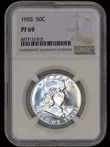 1955 �v���[�t �x�� �t�����N���� �n�[�t�_���[ NGC PF 69 90% �V���o�[ �t�B���f���t�B�A �n�C�O���[�h