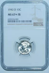 1943 D NGC MS67+FB �t���o���h �}�[�L�����[ �_�C��
