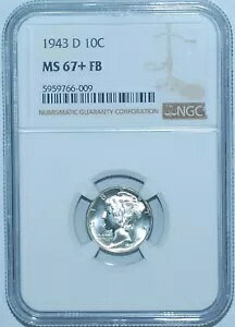 1943 D NGC MS67+FB �t���o���h �}�[�L�����[ �_�C��