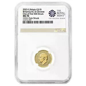 �p�� 2023 ?10 1/10 �I���X �L���O �`���[���Y 3 �� �S�[���h �u���^�j�A .9999 NGC MS70 �ŏ��� 50...