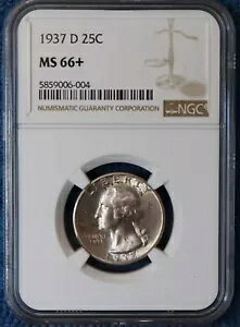 1937 D ** ���V���g�� �N�H�[�^�[ ** NGC MS66 + ** 66 �Έȏ�̊󏭕i
