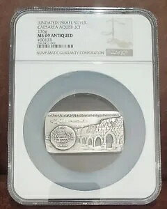 (�����t) NGC MS 69 �C�X���G�� 136g �V���o�[ CAESAREA AQUEDUCT #133/360 �A���e�B�[�N���H