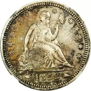 1853 AU50 NGC A[CY 25c V[ebh oeB