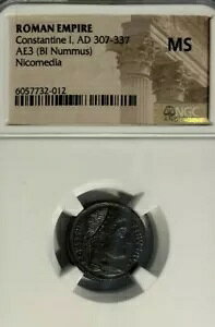�R���X�^���e�B�k�X 1 �� AD 307-337? 3 Nummus�B�j�R���f�B�A�~���g�B NGC MS