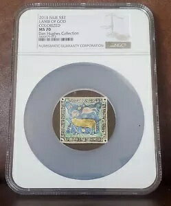2014 NGC MS 70 NIUE 1oz �V���o�[ $2 �uLAMB OF GOD�v�J���[�� - �_���E�q���[�Y �R���N�V����