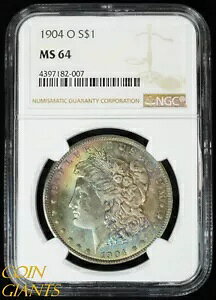 1904-O $1 ���[�K�� �V���o�[ �_���[ NGC MS64 �u�����A���g������ BU ���C���{�[ �g�[��!
