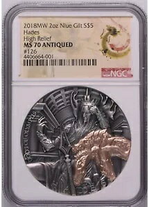 NGC MS70 �j�E�G 2018 �I�����|�X�̐_�X �uHADES�v 2�I���X �A���e�B�[�N�d�グ �V���o�[ �R�C��