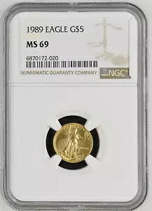 1989 1/10 IX S[h AJ C[O 5$ n - NGC MS 69