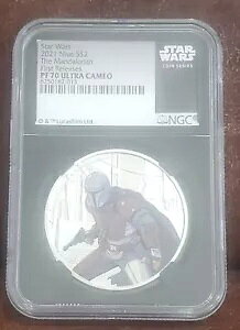 2021 X^[EH[Y NGC PF 70 NIUE 10z Vo[ $2 "THE MANDALORIAN" ubNRA / Eg