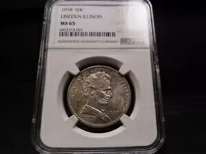 1918 MS65 �����J�[�� - �C���m�C �V���o�[ �L�O NGC �F��W�F�� - �z���C�g/�g�[��