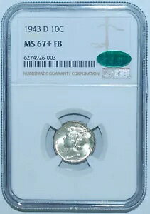 1943 D NGC MS67+FB CAC �t���o���h �}�[�L�����[ �_�C��