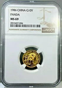 1986  10  PANDA 1/10oz .999  ~ NGC MS69 ~ RC
