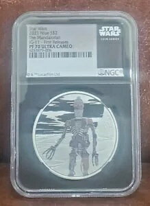 2021 スターウォーズ NGC PF 70 NIUE 1oz シルバー $2 "IG-11" ブラックコア / ウルトラカメオ