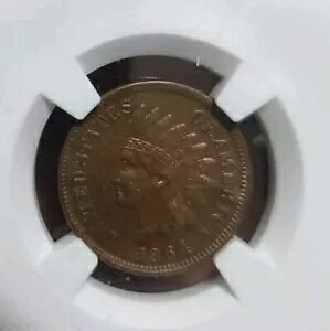 アメリカ合衆国!希少な1864-LインディアンヘッドセントNGCグレードAU55!レアなLオンリボン型コイン!
