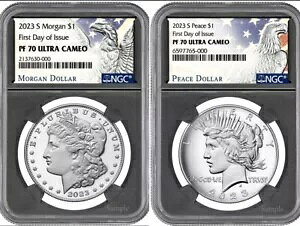 2023 S MORGAN & PEACE Vo[_[ NGC PF70 ULTRA CAMEO Zbg FDI ×  %%